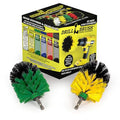 Drill Brush Power Scrubber - Kitchen Cleaning Brush - Dish Brush - Stove Top - Kitchen Sink Scrubbing - Tile and Grout Brush - Bathroom Cleaning - Shower Cleaner - Bathtub Scrubber - Floor Cleaner - color: Green / Yellow