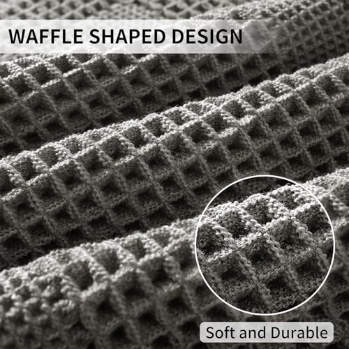 Waffle Bath Mat - Super Water Absorbing Bath Mat Quick Dry, Bathroom Rugs Non Slip Washable with Tassels, Rubber Backed Bathroom Mat for Bathroom Floor, Tub and Shower, 17" x 24", Dark Grey - color: Dark Grey, size: 17" x 24"