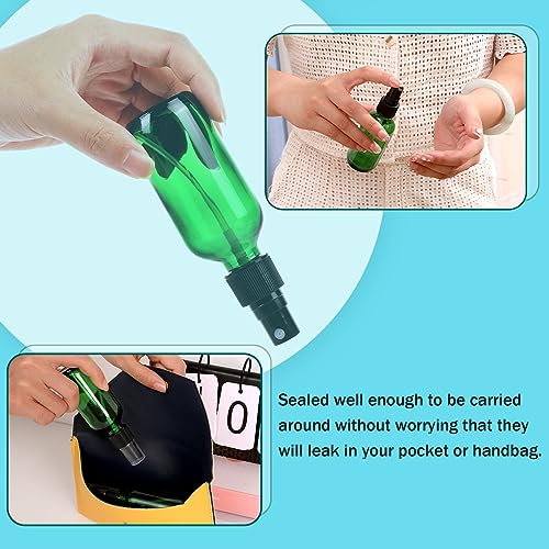 NOOEEISS Green Glass Small Spray Bottle 2 oz 48 Packs,Fine Mist Sprayer Small Clear Bottles,Refillable Containers mini spray bottles for Cleaning Solutions and Skin Care (Green 48pcs) - color: Green, size: 48Pack