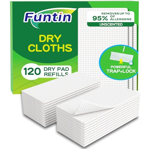 Funtin Thickened Mop Pads for Swiffer Sweeper, Unscented Disposable Mopping Cloths, Dry & Wet Use for Dirt, Dust, Hair, Home, Bathroom, Kitchen (120ct) - color: 120ct