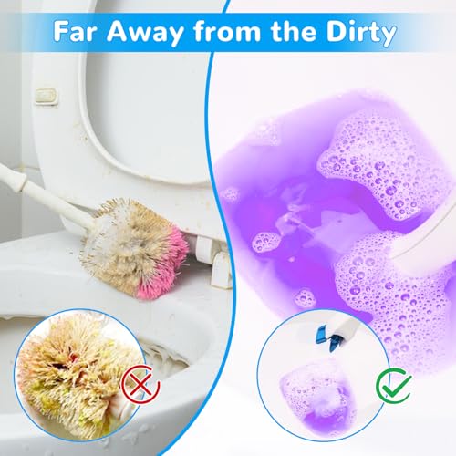 Effacera 36 Refills Disposable Toilet Bowl Paper Bulk Toilet Fresh Flushable Refills for Bathroom Toilet Brush Accessories Supplies Starter Kit (Lavender Scent) - color: Purple - 36 Refills (Lavender Scent)