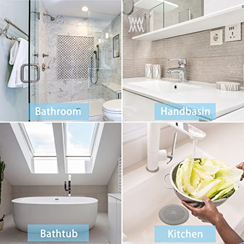 4-Pack Drain Hair Catcher Durable Silicone Hair Stopper Shower Drain Covers Easy to Install and Clean Suit for Bathroom Bathtub and Kitchen (New White 4Pack) - color: New White 4pack