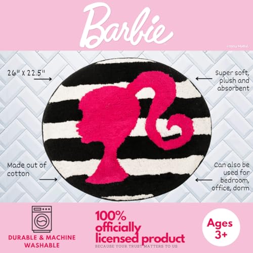Collectibles Barbie 100% Cotton Non Slip Plush Bathroom Mat Rug (Officially Licensed Product) by Franco - color: Barbie