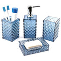 Bathroom Accessory Set, 4 PCS Blue Bathroom Accessories Set, Soap Dispenser and Toothbrush Holder Set, Soap Dish and Mouthwash Cup, Bathroom Decor, Bathroom Sets Accessories