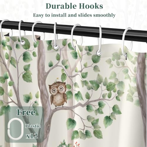Fabric Shower Curtain with Hooks YJY01568 - color: Cute Forest Critters