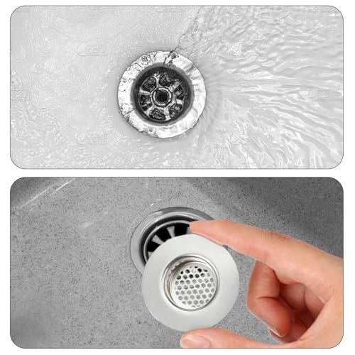 3pcs Bathroom Sink Strainer Fit Hole Size from 1.25" to 1.60" Bathtub Hair Catcher Bathroom Sink Drain Cover Stainless Steel Sinks Strainers Bath Tub Hair Catcher Mesh Sinks Strainer for Kitchen