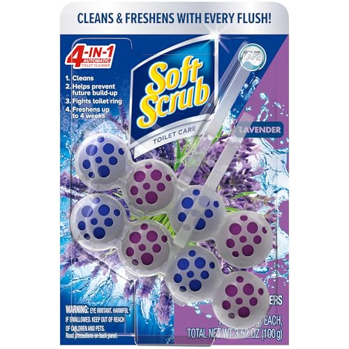 Soft Scrub 4-in-1 Rim Hanger Toilet Bowl Cleaner, Lavender, 2 Count - size: 2 Count (Pack of 1)