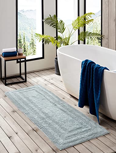 Eddie Bauer - Bathroom Rug, 100% Soft Plush Tufted Cotton Runner Rug, Highly Absorbent, Quick-Dry, and Skid-Resistant Backing (Logan Green, 22" x 60") - color: Green, style: 22" x 60"