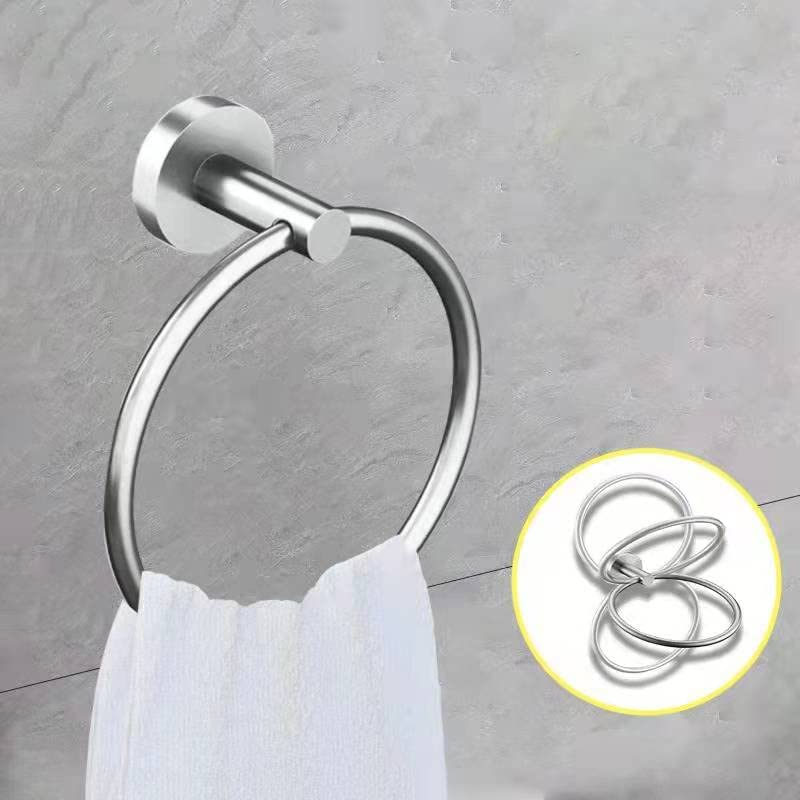 Cilee 10 Piece Brushed Nickel Bathroom Accessories Set, 24inch Brushed Nickel Towel Bar Ring+Toilet Paper Holder+ Robe Towel Hook SUS304 Stainless Steel Bathroon Hardware Set - color: Brushed Nickel, size: 24inch