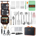 Gaialoop Portable Camping Cooking Utensils Set, Camp Kitchen Set with Organizer Bag, RV Essentials Outdoor Cooking Utensil Kit for Travel, Picnics, Camping, BBQs, Parties - style: 34pcs