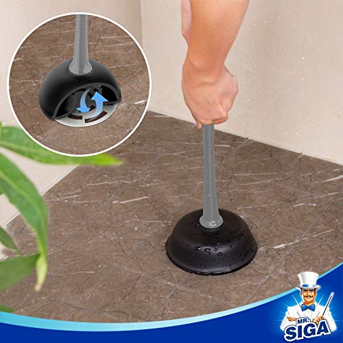 MR.SIGA Toilet Plunger and Bowl Brush Combo for Bathroom Cleaning, Gray, 1 Set - color: Gray