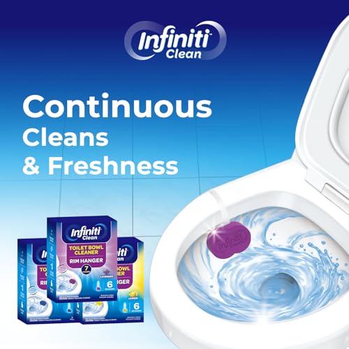 Toilet Bowl Cleaner Rim Hanger, 6 Count Automatic Bowl Toilet Cleaner, Cleans and Freshens Toilet Bowl, 7 Month (Lavender)