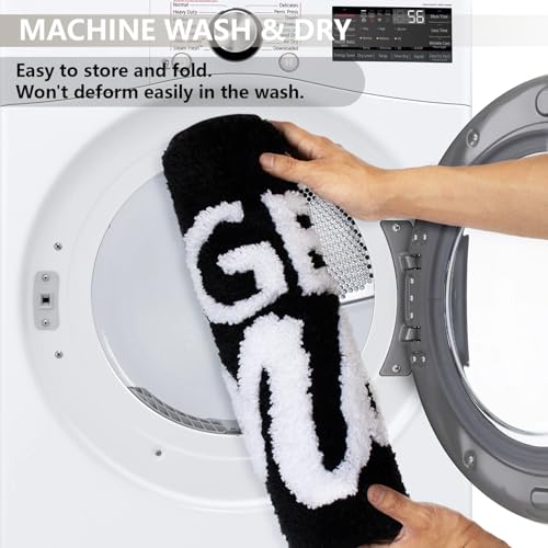KOEXM Get Naked Bath Mat Cute Bathroom Rugs 16" x 24", Non-Slip Absorbent Funny Black Bath Mat, Small Bathroom Rug Machine Washable - color: Black 3.0, size: 1'4" x 2' (Rectangular)