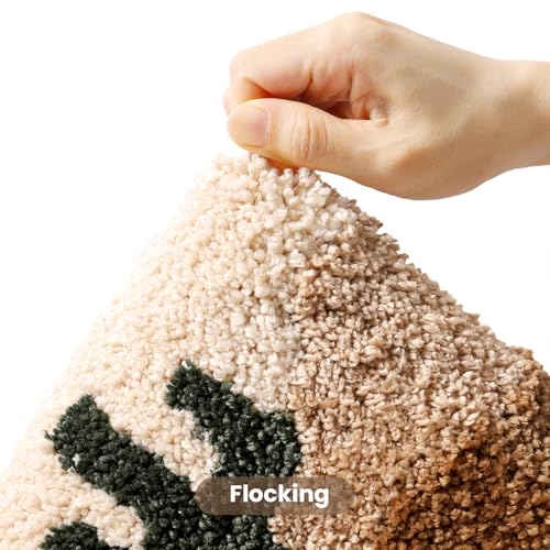 Bathroom Rug Mat, Yellow Desert Cactus Bath Mat with Soft & Non-Slip, Ultra Absorbent Microfiber Shaggy Door Mat, Quick Dry Bath Rug Carpet for Toilet Bathtub Bedroom 20x31 Inch (Yellow) - color: Yellow