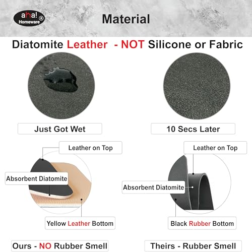 Faucet Mat Kitchen Sink Cuttable : AHA HOMEWARE Kitchen Sink Splash Guard Deck Plate, Customizable Cut Extra Hole for Soap Dispenser, Diatomite Leather Absorbent Fast Drying 2-PACK (Black) - color: Black