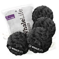 Loofah Sponge Bath Sponge for Women Men 4 Pack (Black Rough Surface) - style: Black Rough Surface