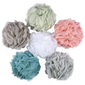 BTYMS 6 Pcs Shower Pouf 60g Bath Loofah Shower Sponge Loofahs Exfoliating Mesh Puff Body Wash Sponge - color: White&pink&green&cyan&brow&gray, size: 6 Count (Pack of 1)