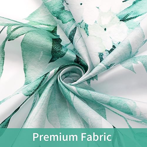 MitoVilla 4 Pcs Teal Blue Eucalyptus Bathroom Sets with Shower Curtain and Rugs, Plant Leaves Shower Curtain Sets for Chic Bathroom Decor, Bathroom Decor Curtain Sets with Mats and Accessories - color: Teal