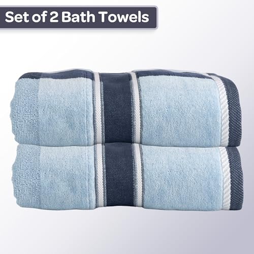 Lavish Home 2-Piece Towel Set - 35x70in Extra Large Bath Towels - 500 GSM 100% Cotton Bathroom Accessories - Absorbent Bath Sheets for Shower, Gym, Spa, and Dorm Room (Navy) - color: Navy Blue