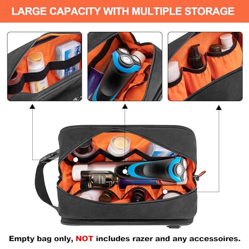 Tactical Toiletry Travel Bag for Men, Dopp Kit Shaving Organizer Bag | Travel Toiletry Bag with Dry & Wet Separation, MOLLE Webbing Design, Hygiene Bag for Toiletries, Shower, Grooming Accessories - color: Black