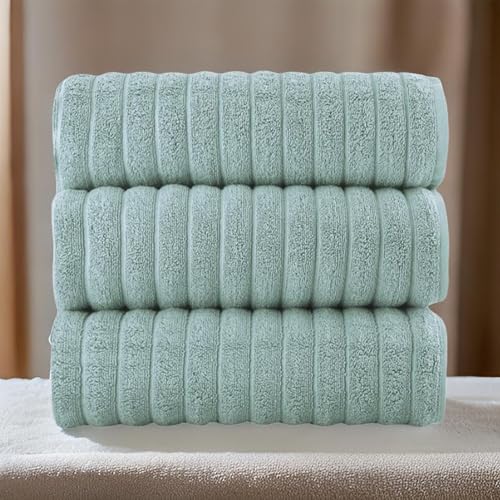 Classic Turkish Towels CTT - Luxury Jumbo Bath Sheet 3 Piece, 100% Turkish Cotton, Absorbent & Ultra Comfy Bath Towel Sheets for Hotels & Spa | 40"x65" (Spa Green) - color: Spa Green, size: 3-Piece Bath Sheets