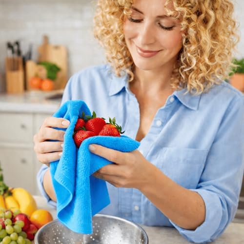 SALBAKOS 100% Turkish Cotton Washcloth Set of 12, 13x13 inch | Premium Quality | Hotel & Spa Collection | Ultra Soft, Super Absorbent, Wash Cloth Towels | Made in Turkey (Aqua, 12 Washcloths) - color: Aqua, size: 12 Washcloths