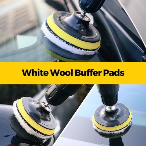 Holikme 30Pack Drill Brush Attachments Set,Scrub Pads & Sponge, Power Scrubber Brush with Extend Long Attachment All Purpose Clean for Grout, Tiles, Sinks, Car Polishing Pads,Bristle Discs - color: Yellow