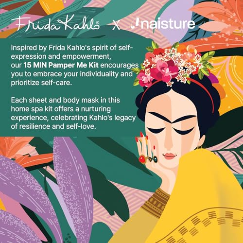 Naisture x Frida Kahlo 15 Min Pamper Me Kit Korean Spa Skincare Gift Set for Women - Head to Toe with Hair, Face, Eye, Hand, Foot Masks & Bonus Item (8 pcs) - color: Frida Pamper me kit