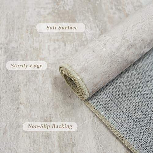 Living Room Area Rug 3x4: Modern Abstract Non Slip Rugs for Kitchen Entryway Stain Resistant Carpet Indoor Ultra-Thin Home Decor Mat for Young Adults in Bedroom, Dressing Room, Home Office 3x4 Beige - color: Beige, size: 3' x 4' (Rectangular)