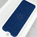 Bathtub and Shower Mats, Extra Long Non-Slip Bath Tub Mat 39 x 16 Inch, Machine Washable Bathmat with Suction Cups & Drain Holes for Bathroom Floor, Navy Blue - color: Navy Blue