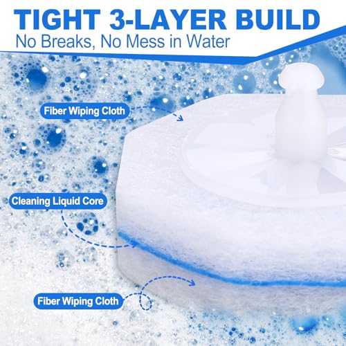 100 Count Disposable Toilet Brush,Toilet Cleaner Wand Refills Compatible with Most Toilet Brushes- No Falling Apart, Fresh Fragrance，4X Cleaning Power，Bathroom Cleaning. - size: 1 Count (Pack of 100)