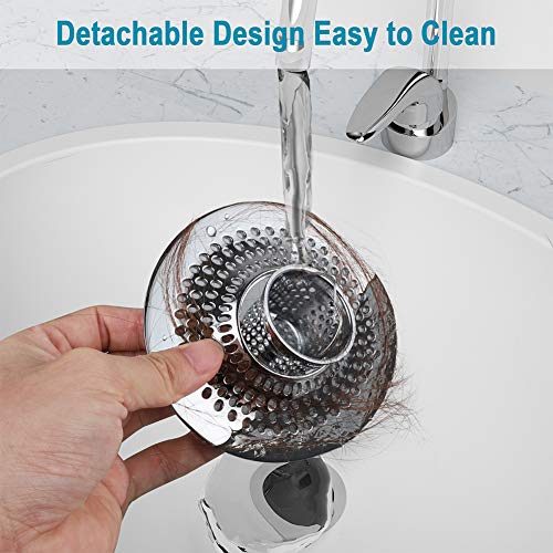 MFTEK Drain Hair Catcher Tub Drain Protector, Stainless Steel Bathtub Shower Drain Hair Stopper Strainer Trap for Shower Bathroom Sink to Catch Hair - color: Stainless-steel