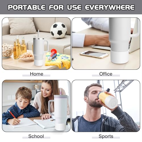 WUQID Silicone Boot Sleeve Compatible with Hydro Flask Travel Tumbler with Handle 32oz&40oz and 12-24oz Hydroflask Bottle & Stanley 20 30 40oz Tumbler, Fit 2.83-2.95in Bottom, Anti-Slip Bottle Cover - color: Transparent