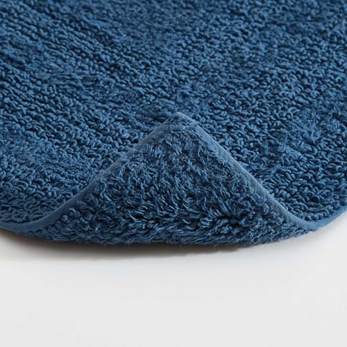 Eddie Bauer - Bathroom Rug, 100% Soft Plush Tufted Cotton Bath Rug, Highly Absorbent, Quick-Dry, and Skid-Resistant Backing (Logan Indigo Blue, 2 Piece) - color: Indigo Blue, style: 2 Piece
