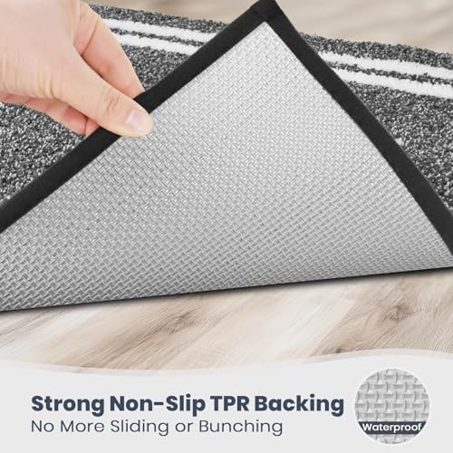 PURRUGS Bathroom Rug Non-Slip Machine Washable 24" x 60", Super Absorbent and Quick Dry Shaggy Microfiber Bath Mat, Extra Soft and Plush Bath Rug for Bathtub, Shower, and Sink, Charcoal - color: Charcoal, size: 24" X 60"