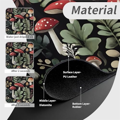 Faucet Fast Absorbent Pad - Beautiful Mushroom Plants Drying Pad, Suitable For Kitchen, Bathroom, Island And Other Scenes - color: Beautiful mushroom plants