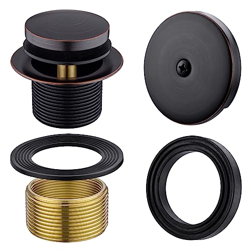 Brass Tip-Toe Tub Drain Kit, Oil Rubbed Bronze Tub Drain and Overflow Kit with Single Hole - color: Oil Rubbed Bronze, style: 1-hole
