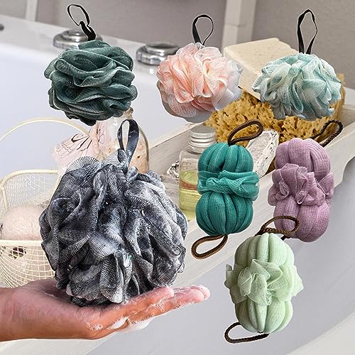 Black Bath Shower Loofah Exfoliating Body Back Scrubber Sponge for Women Men 60g (1 Pack) - style: Style 8