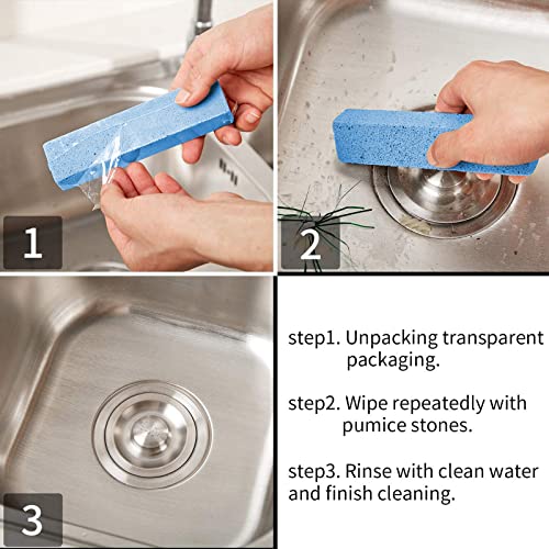 Norme 30 Pieces Pumice Stones for Cleaning Pumice Scouring Pad, Pumice Stick Cleaner for Removing Toilet Bowl Ring, Bath, Household, Kitchen, Pool, 5.9x1.4x0.9 Inch(Blue) - color: Blue