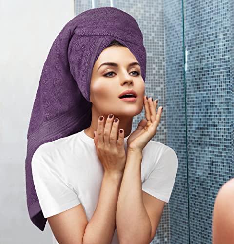 Utopia Towels 8 Piece Luxury Towel Set – Majestic Plush, Super Absorbent & Quicker-to-Dry, Thick 100% Ring Spun Cotton Towels for Bathroom, Spa & Hotel – 2 Bath, 2 Hand, 4 Washcloths, Plum - color: Plum, size: 8 Pieces Towel Set