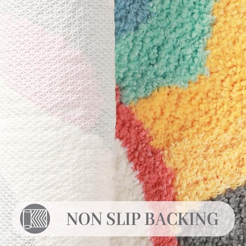 Cute Toilet Rug U Shaped, Microfiber Bathroom Toilet Rugs Non Slip Bath Mat Toliet Rug Machine Washable Absorbent Bathroom Rugs 20 x 22 Inches, Spaceship - color: Rocket