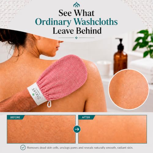 Original Kessa Exfoliating Glove - Lively Pink - Microdermabrasion Exfoliating Mitts, Removes unwanted dead skin, dirt and grime and Keratosis Pilaris. Great for spray tan removal. 1 unit | Microdermabrasion, Removes dead skin, dirt and grime, spray tan r