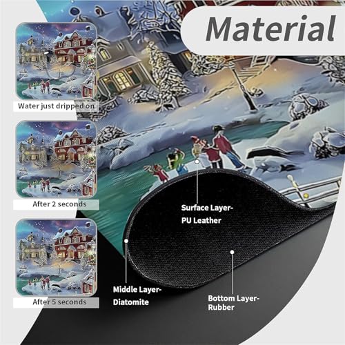Faucet Fast Absorbent Pad - Christmas Snowy Town , Suitable For Kitchen, Bathroom, Island And Other Scenes - color: Christmas Snowy Town