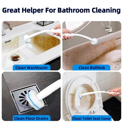 50 Count Disposable Toilet Wand Refills 3-Layer Brush Heads, Strong Adhesion, Multi-Surface Cleaning Pads Compatible with Clorox for Toilet, Bathtub & Sink