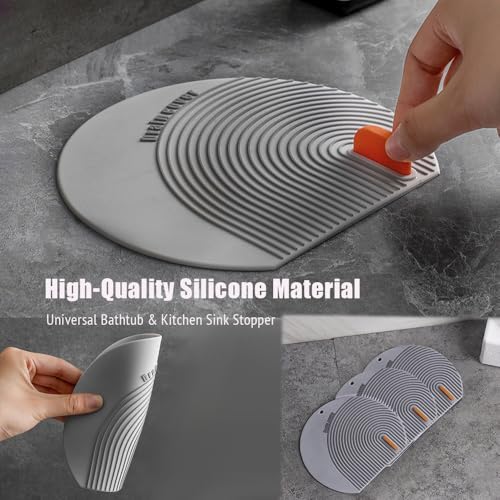 2PCS Silicone Drain Cover - 6.1''*5.5'' Bathtub Drain Stopper Bathroom Bath Tub Drain Hair Stopper, Bathtub Drain Plug, Universal Flat Suction Shower Bathtub Drain Cover, Kitchen, Laundry Accessories
