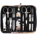 3 Swords Germany - brand quality 8 piece manicure pedicure grooming kit set synthetic leather case camouflage - Made in Germany - color: ARMY/CAMOUFLAGE LOOK