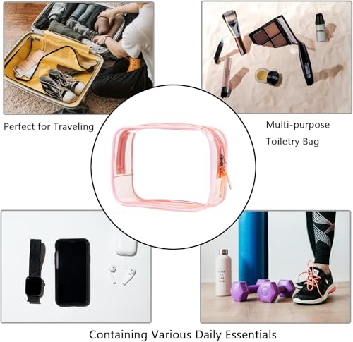 Buminee Clear Pouch Small, 6.6"x2.3"x4.7" Size TSA Approved Toiletry Bag, Travel Bags for Toiletries, Cosmetic Bag for Women and Men Small - Mixed Color - 5 Pack - color: mixed 5 color