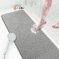 Shower Mat Bathtub Mat Non-Slip,47x16 inch, Soft Tub Mat with Drain,PVC Loofah Bath Mat (Phthalate Free) for Tub and Bathroom,Quick Drying,Grey - color: Grey, size: 47" x 16" (Rectangular)