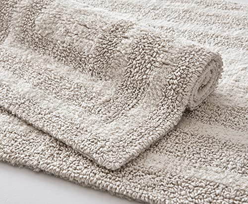 Eddie Bauer - Bathroom Rug, 100% Soft Plush Tufted Cotton Runner Rug, Highly Absorbent, Quick-Dry, and Skid-Resistant Backing (Logan Beige, 22" x 60") - color: Beige, style: 22" x 60"