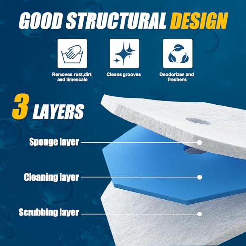 50PC Toilet Bowl Wand Refills, Replacement Heads for Bathroom Washroom Cleaning Refill, Disposable Toilet Brush Refills Compatible with Household Brushes Scrubbers Cleaning Refill Pack Local Stock